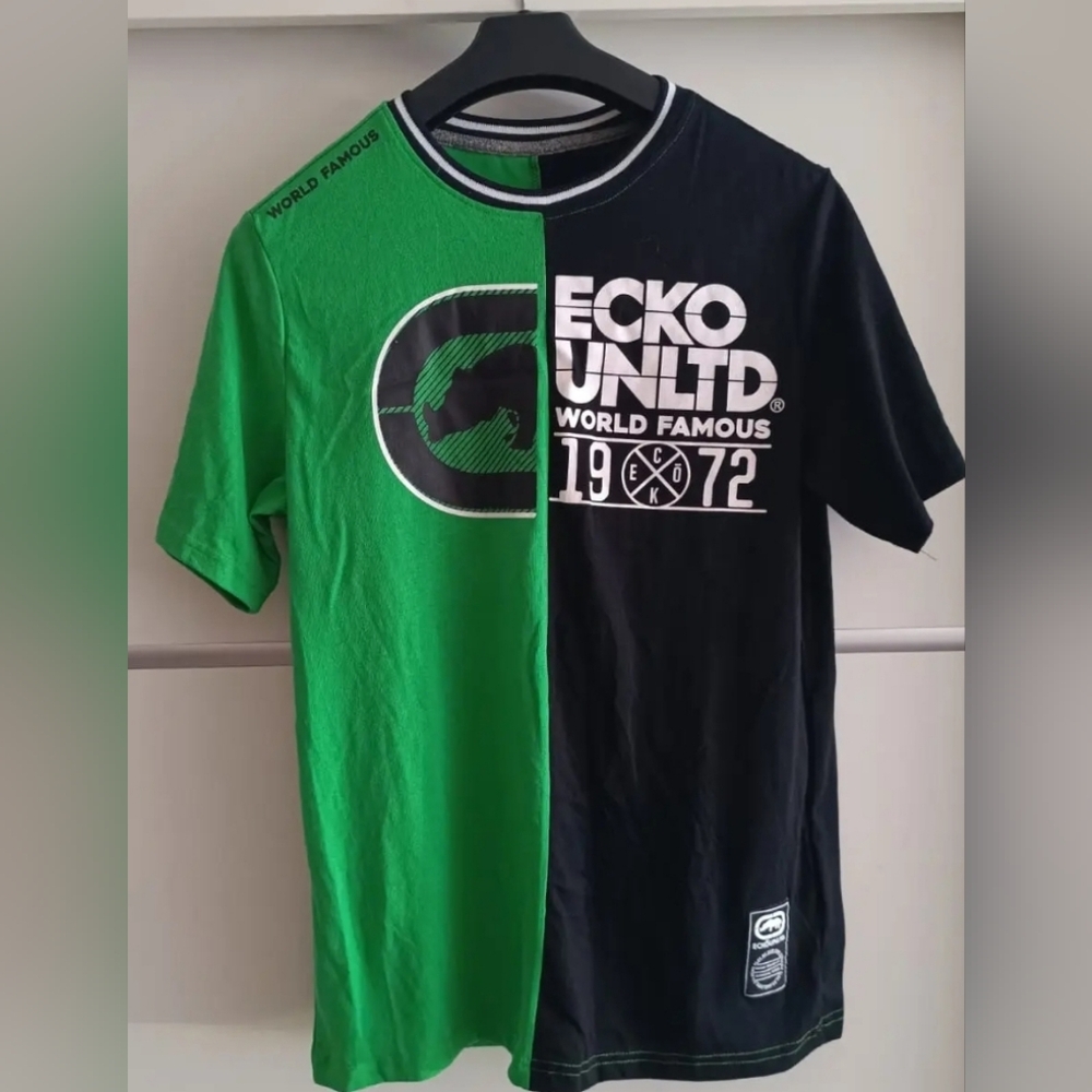 Mens Ecko Unltd Green and Black Graphic T-Shirt ALL SIZES